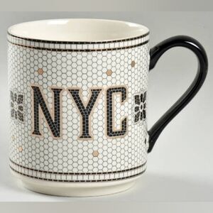 Anthropologie The Bistro Tile Stoneware Mug Jetsetter Edition